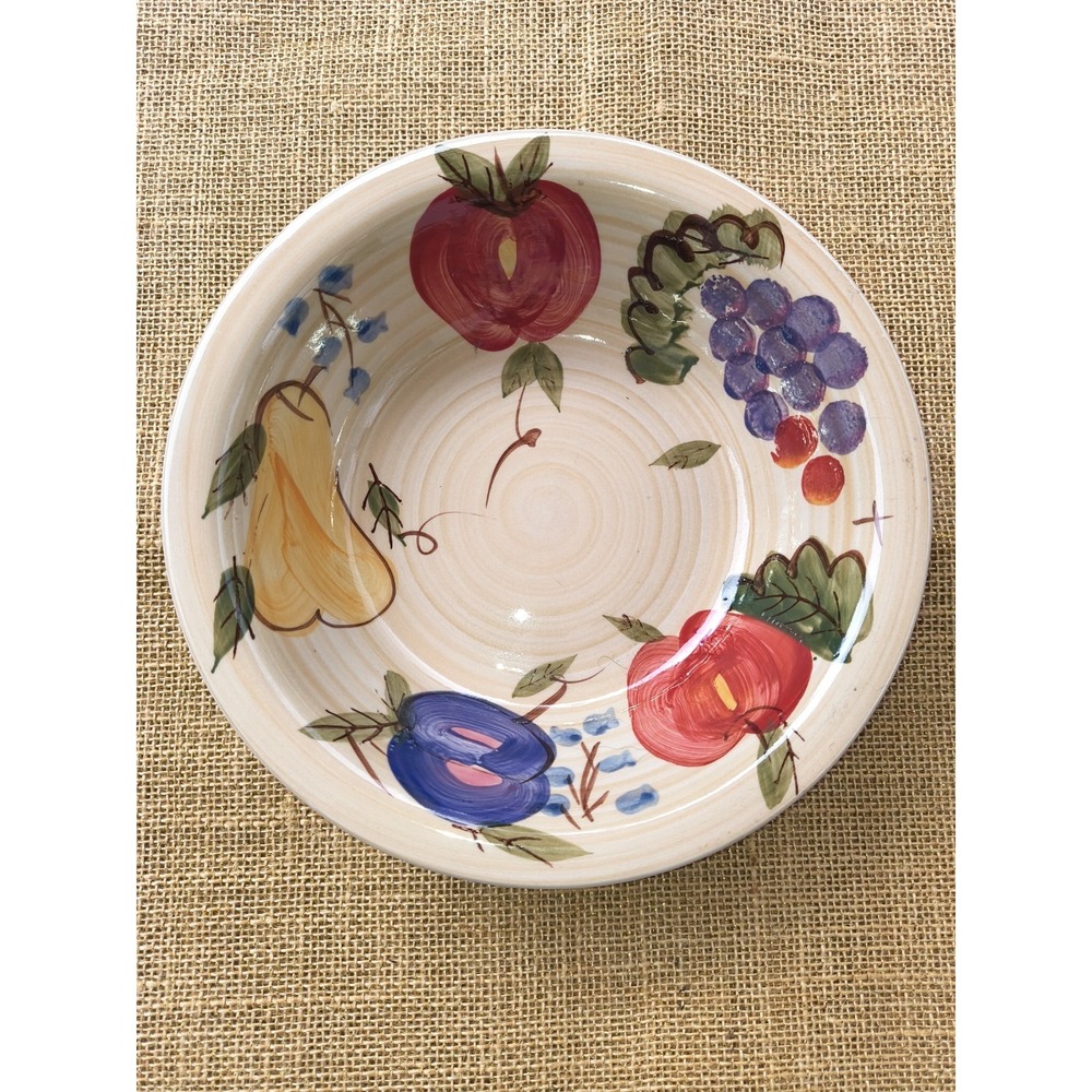 Vintage Gibson Sangria Swirl HandPainted Fruit Coupe Soup Vegetable Serving Bowl